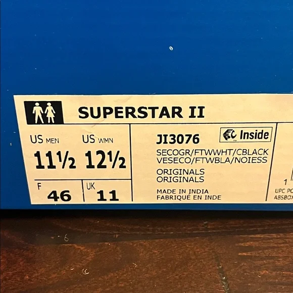 Adidas Superstar II Shoes Sneakers JI3076 new green white Mens Size 11.5 - Picture 14 of 14